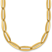 14K Yellow Gold 18" Polished 7mm Long Oval Link Necklace by 0