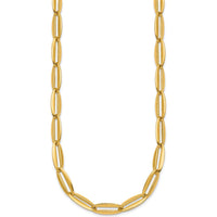 14K Yellow Gold 18" Polished 7mm Long Oval Link Necklace by 0