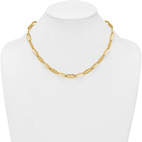 14K Yellow Gold 18" Polished 7mm Long Oval Link Necklace by 0