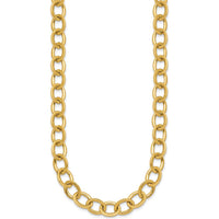 14K Yellow Gold 18" Polished 9mm Cable Link Chain Necklace by 0