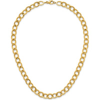 14K Yellow Gold 18" Polished 9mm Cable Link Chain Necklace by 0