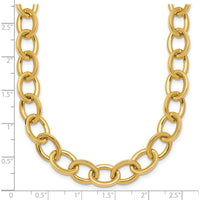 14K Yellow Gold 18" Polished 9mm Cable Link Chain Necklace by 0
