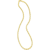 14K Yellow Gold 18" Polished Compressed Cable Link Chain Necklace - 4.5mm by Orozza Fine Jewelry