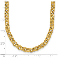 14K Yellow Gold 18" Polished Fancy 5mm Rolo Link Necklace by 0