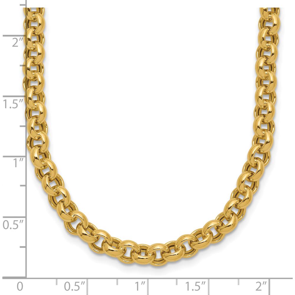 14K Yellow Gold 18" Polished Fancy 5mm Rolo Link Necklace by 0