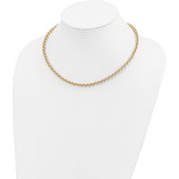 14K Yellow Gold 18" Polished Fancy 5mm Rolo Link Necklace by 0