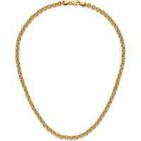 14K Yellow Gold 18" Polished Fancy 5mm Rolo Link Necklace by 0