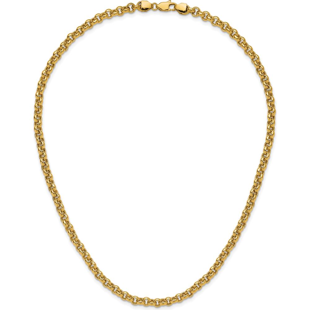 14K Yellow Gold 18" Polished Fancy 5mm Rolo Link Necklace by 0