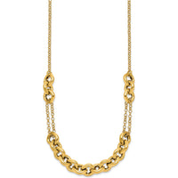 14K Yellow Gold 18" Polished Fancy Multi-Link Chain Necklace by 0