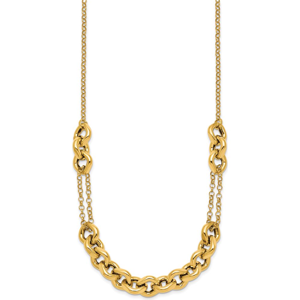 14K Yellow Gold 18" Polished Fancy Multi-Link Chain Necklace by 0