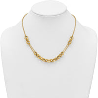 14K Yellow Gold 18" Polished Fancy Multi-Link Chain Necklace by 0