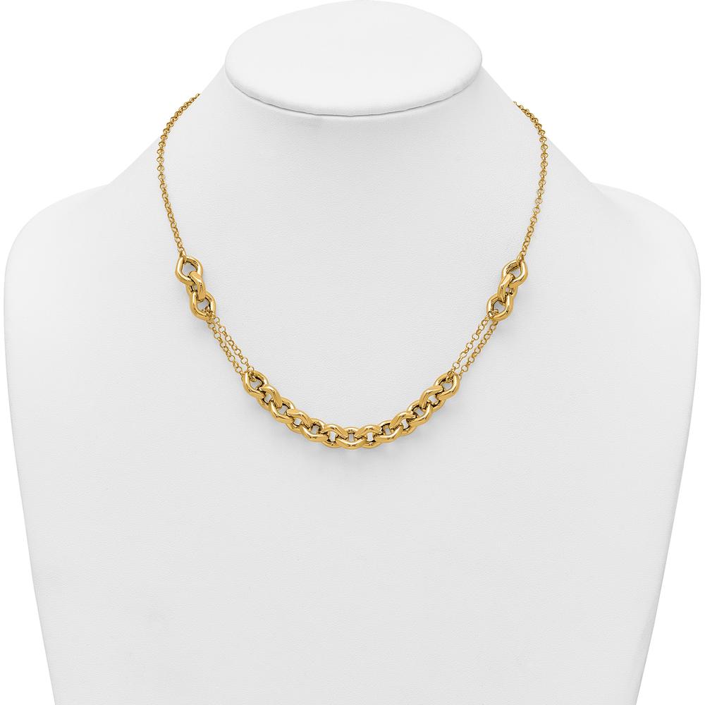 14K Yellow Gold 18" Polished Fancy Multi-Link Chain Necklace by 0