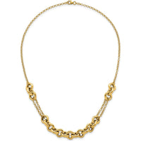 14K Yellow Gold 18" Polished Fancy Multi-Link Chain Necklace by 0