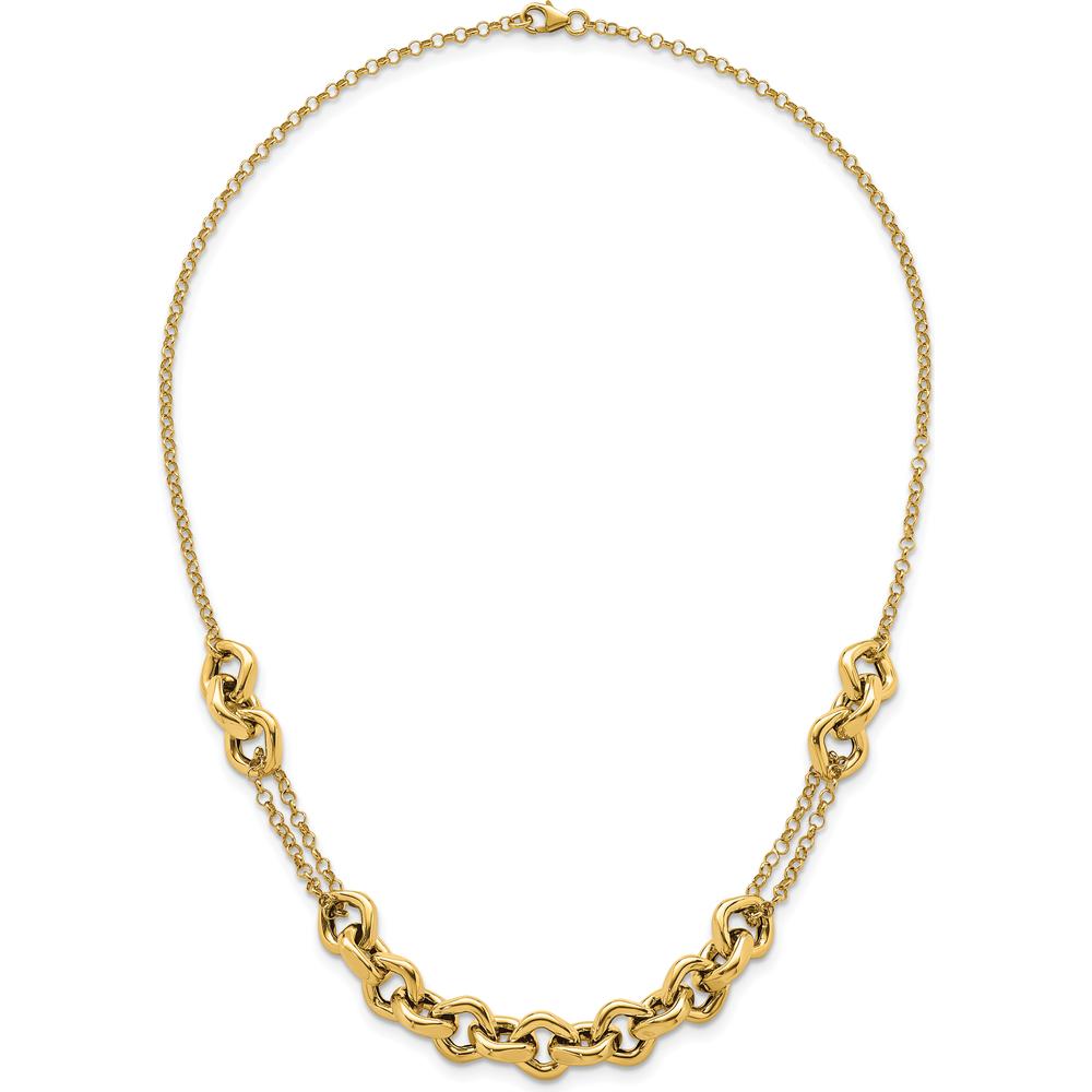 14K Yellow Gold 18" Polished Fancy Multi-Link Chain Necklace by 0