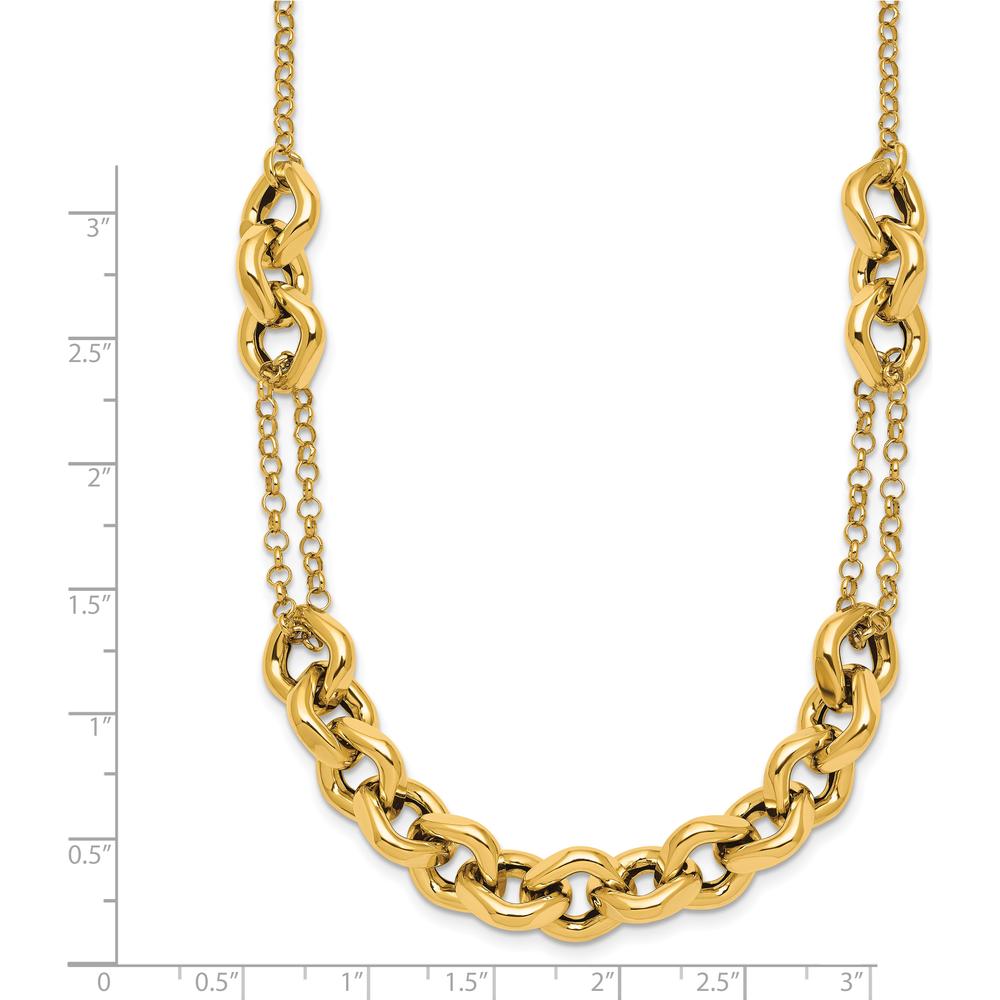 14K Yellow Gold 18" Polished Fancy Multi-Link Chain Necklace by 0