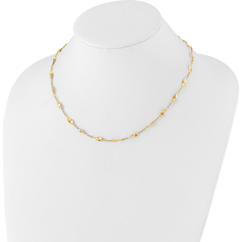 14K Yellow Gold 18" Polished Fancy Twisted Link Necklace by 0