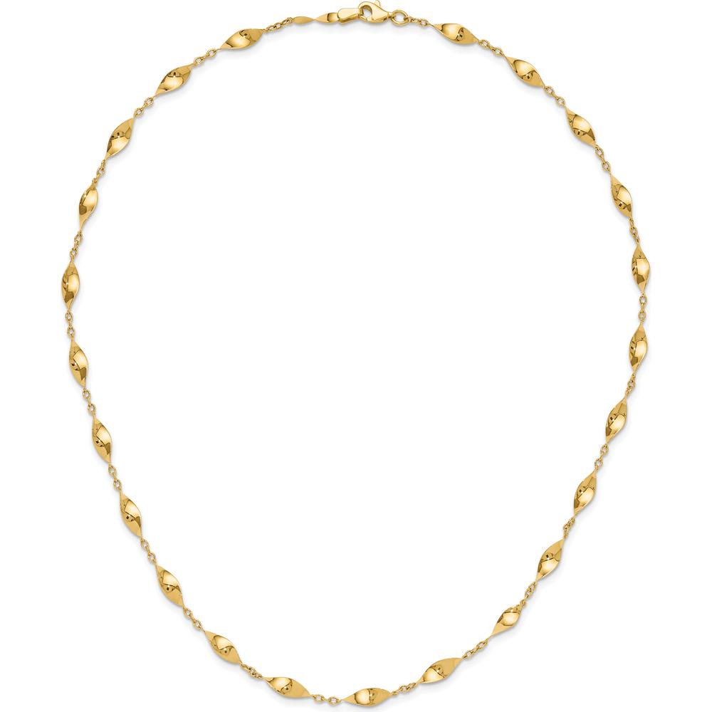 14K Yellow Gold 18" Polished Fancy Twisted Link Necklace by 0