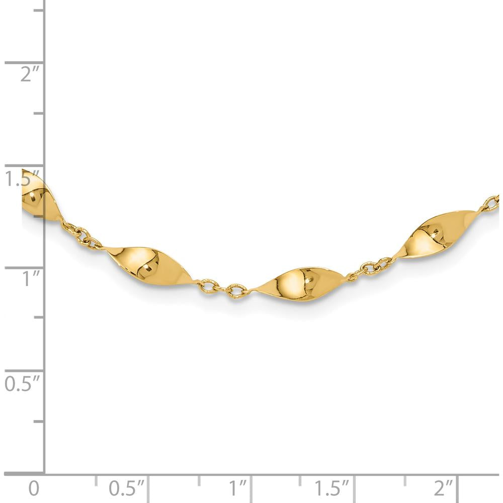 14K Yellow Gold 18" Polished Fancy Twisted Link Necklace by 0