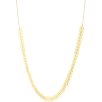 14K Yellow Gold 18" Polished Heart Link Chain Necklace with Pear-Shaped Lobster Clasp by Orozza Fine Jewelry
