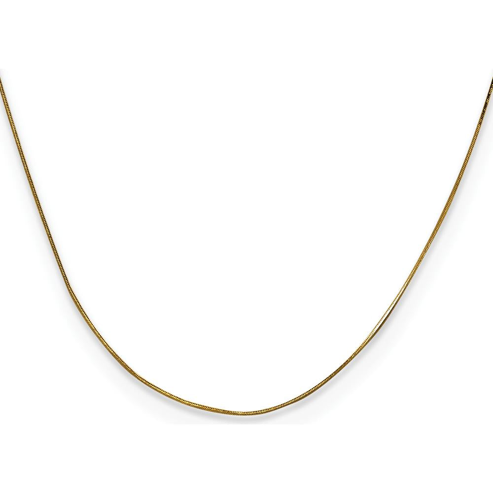 14K Yellow Gold 18" Polished Octagonal Snake Chain Necklace - 0.5mm Width by Oro Pregiato