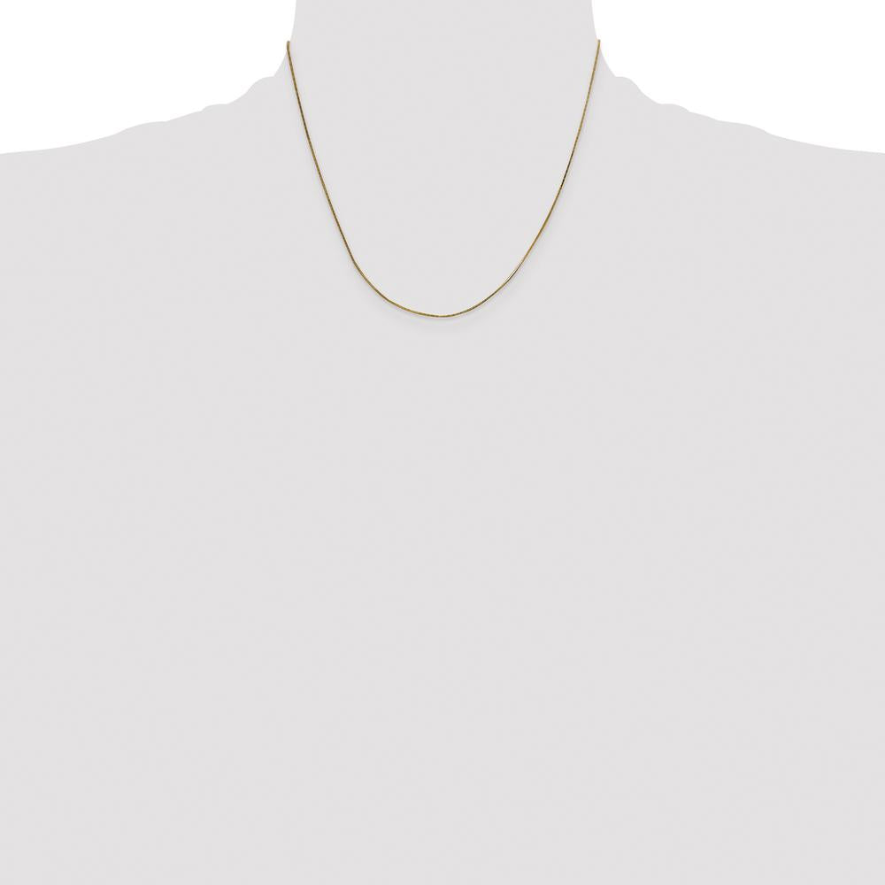 14K Yellow Gold 18" Polished Octagonal Snake Chain Necklace - 0.5mm Width by Oro Pregiato