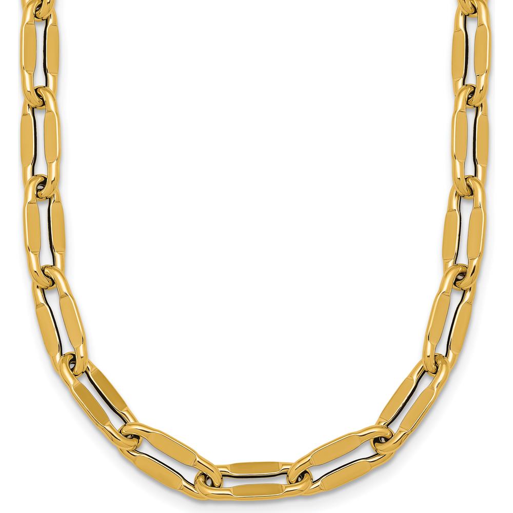 14K Yellow Gold 18" Polished Oval Fancy Link Necklace - 5.65mm Width by 0