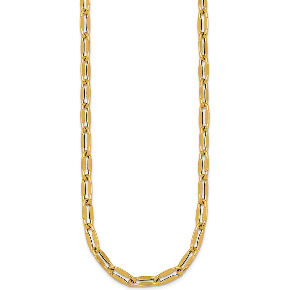 14K Yellow Gold 18" Polished Oval Fancy Link Necklace - 5.65mm Width by 0