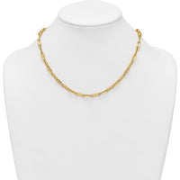 14K Yellow Gold 18" Polished Oval Fancy Link Necklace - 5.65mm Width by 0