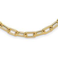 14K Yellow Gold 18" Polished Oval Link Toggle Necklace - 5mm Chain by 0