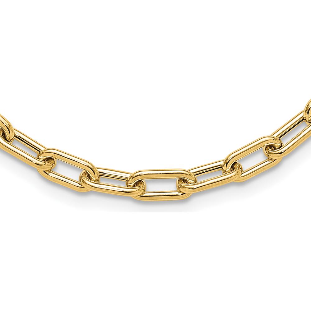 14K Yellow Gold 18" Polished Oval Link Toggle Necklace - 5mm Chain by 0