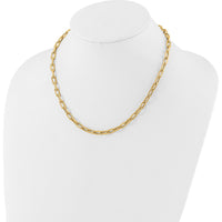 14K Yellow Gold 18" Polished Oval Link Toggle Necklace - 5mm Chain by 0