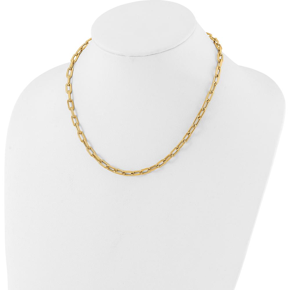 14K Yellow Gold 18" Polished Oval Link Toggle Necklace - 5mm Chain by 0
