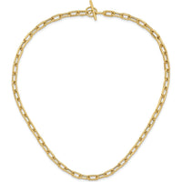 14K Yellow Gold 18" Polished Oval Link Toggle Necklace - 5mm Chain by 0
