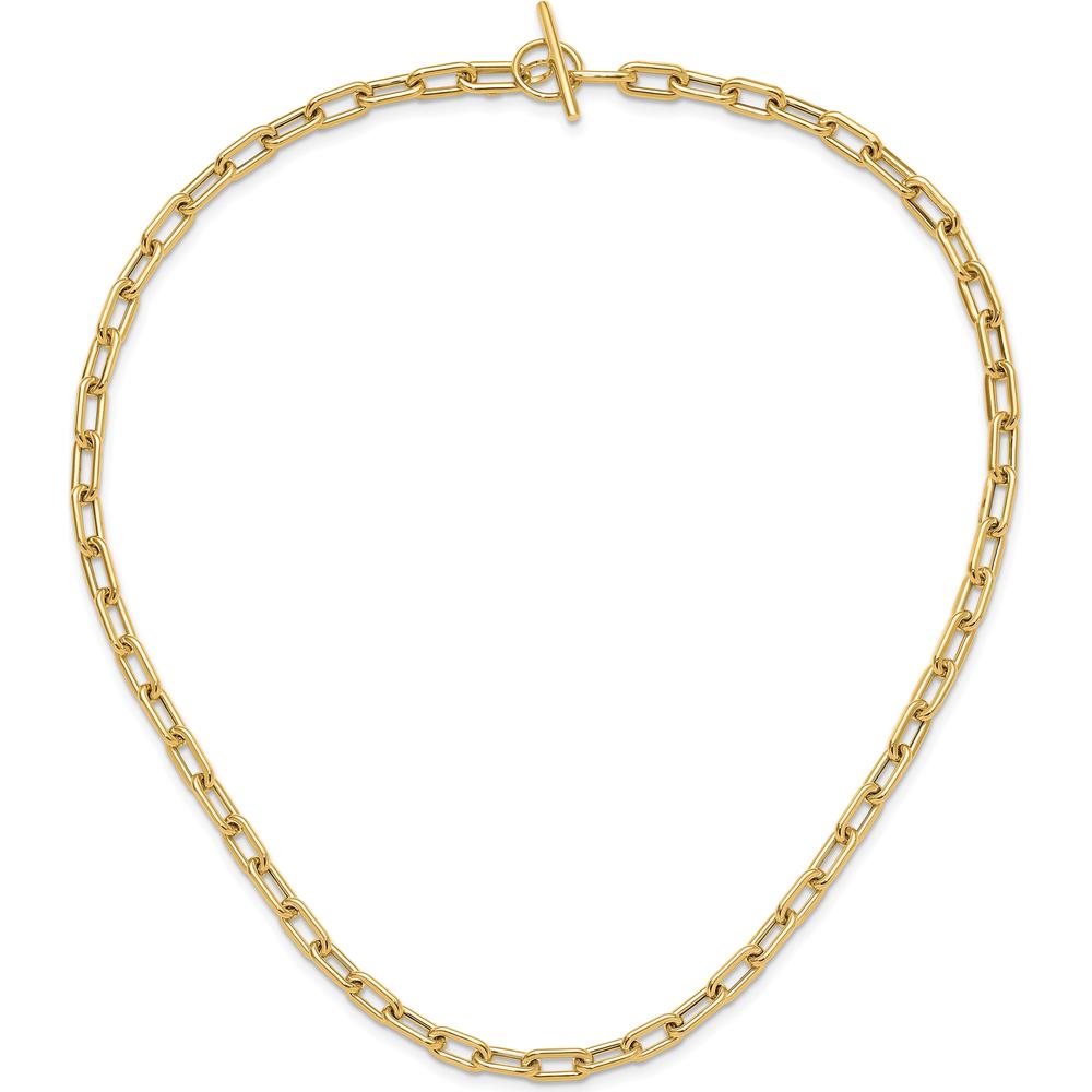 14K Yellow Gold 18" Polished Oval Link Toggle Necklace - 5mm Chain by 0