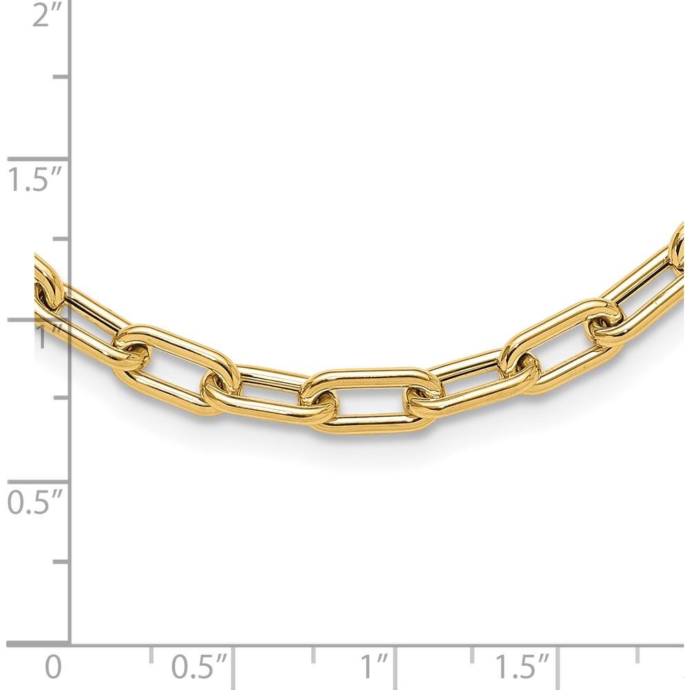 14K Yellow Gold 18" Polished Oval Link Toggle Necklace - 5mm Chain by 0