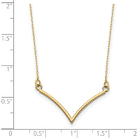 14K Yellow Gold 18" Polished V-Necklace with Cable Chain and Lobster Clasp by Oro Pregiato