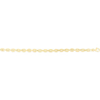 14K Yellow Gold 18" Puffed Mariner Chain Necklace - 5.4mm Polished Links by Orozza Fine Jewelry