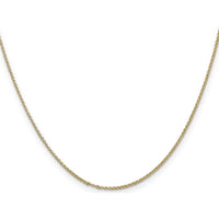 14K Yellow Gold 18" Rolo Pendant Chain - 1.15mm Width with Lobster Clasp by Oro Pregiato