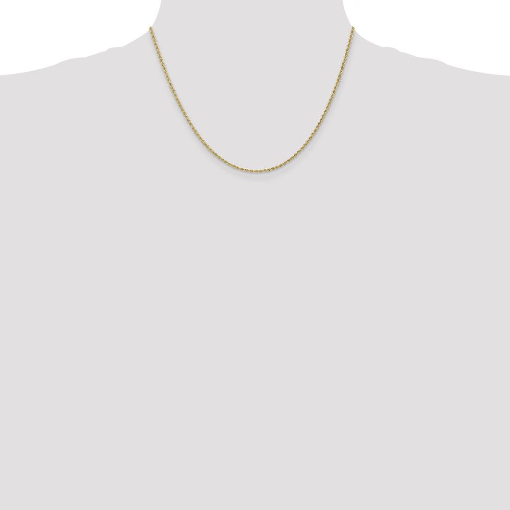 14K Yellow Gold 18" Rope Chain Necklace with Lobster Clasp - 1.5mm Width