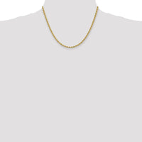 14K Yellow Gold 18" Rope Chain Necklace with Lobster Clasp - 3.65mm Width