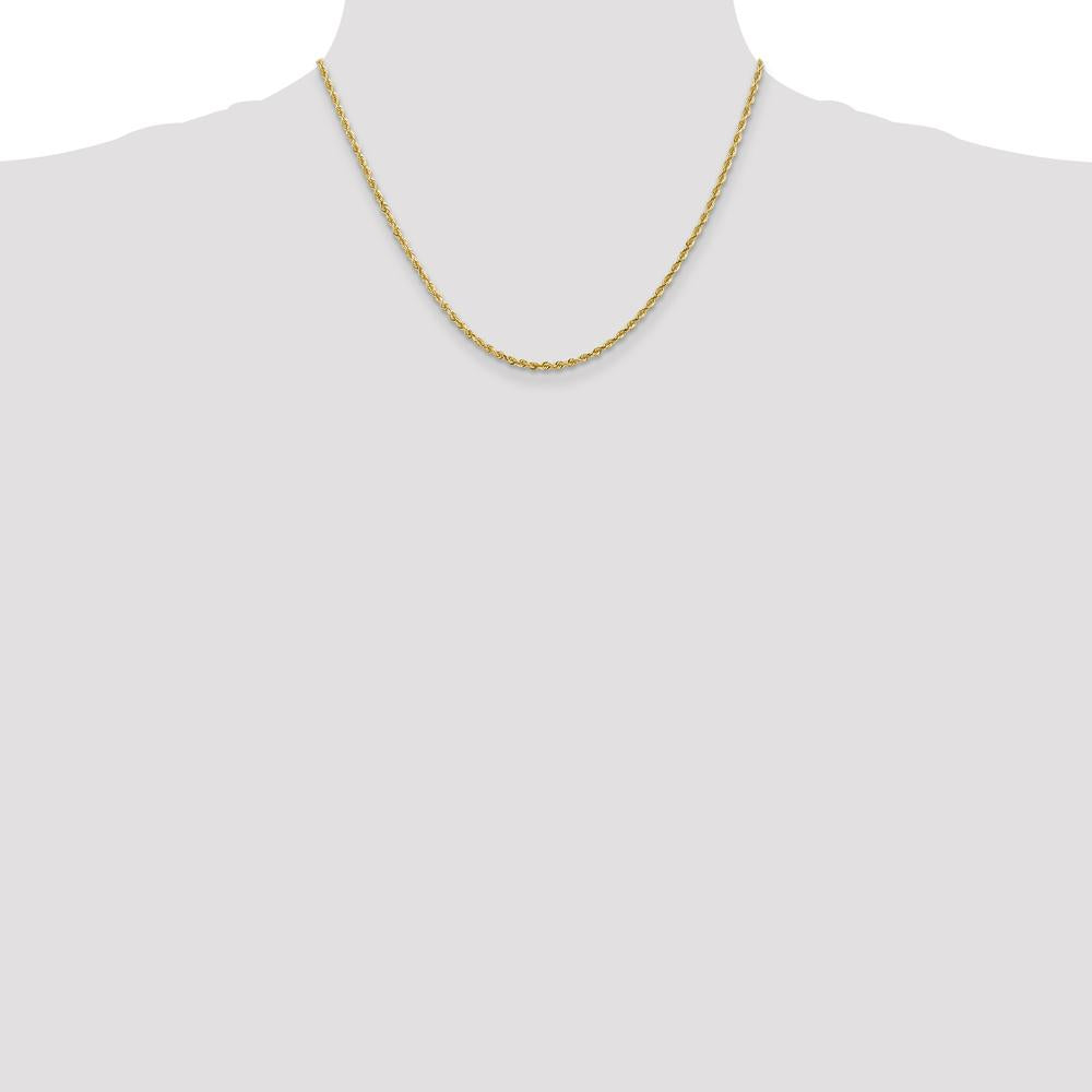 14K Yellow Gold 18" Rope Chain with Diamond-Cut Texture - 2.25mm Width by Oro Pregiato