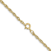 14K Yellow Gold 18" Rope Link Chain Necklace with Spring Ring Clasp - 1.55mm