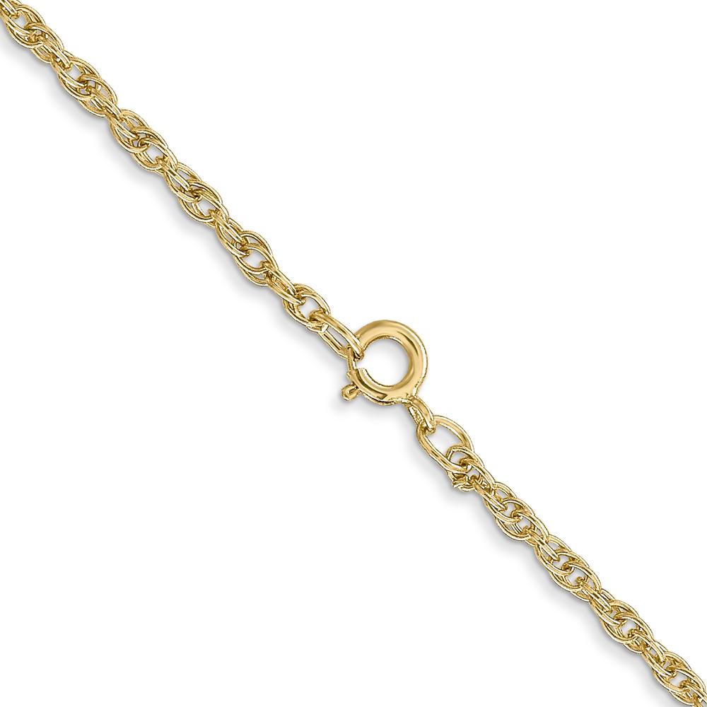 14K Yellow Gold 18" Rope Link Chain Necklace with Spring Ring Clasp - 1.55mm