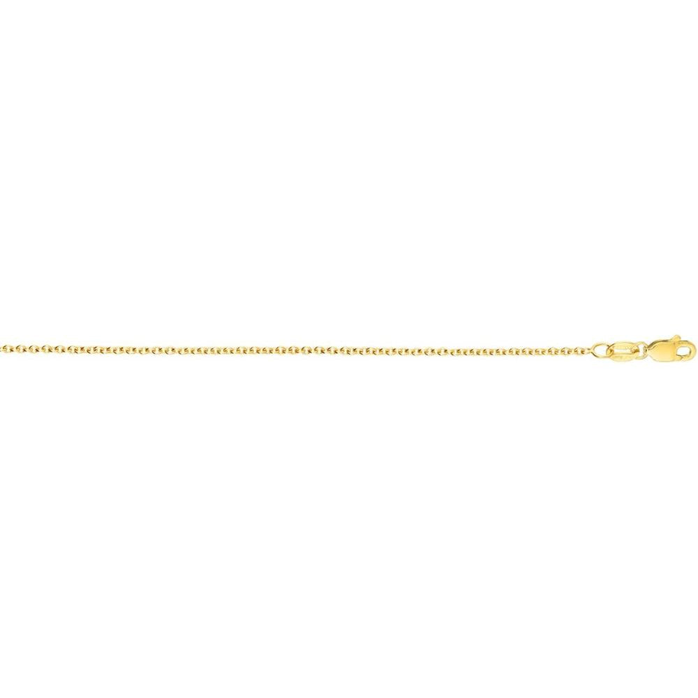 14K Yellow Gold 18" Round Cable Chain Necklace with Lobster Clasp - 2.4mm Width by Orozza Fine Jewelry