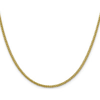 14K Yellow Gold 18" Semi-Solid 2.35mm 3-Wire Wheat Chain Necklace with Polished Finish and Lobster Clasp by Oro Pregiato