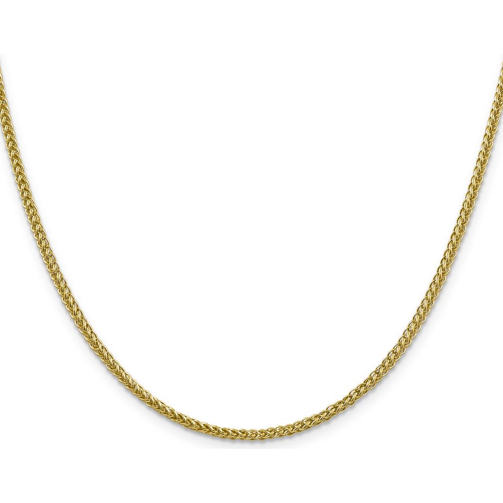 14K Yellow Gold 18" Semi-Solid 2.35mm 3-Wire Wheat Chain Necklace with Polished Finish and Lobster Clasp by Oro Pregiato