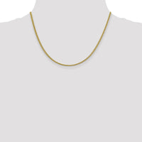 14K Yellow Gold 18" Semi-Solid 2.35mm 3-Wire Wheat Chain Necklace with Polished Finish and Lobster Clasp by Oro Pregiato