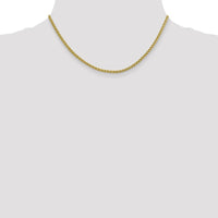 14K Yellow Gold 18" Semi-Solid 2.75mm Wheat Chain Necklace with Lobster Clasp by Oro Pregiato