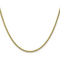 14K Yellow Gold 18" Semi-Solid 3-Wire Wheat Chain Necklace - 2mm Width by Oro Pregiato