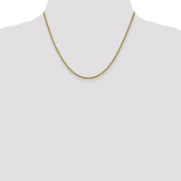 14K Yellow Gold 18" Semi-Solid 3-Wire Wheat Chain Necklace - 2mm Width by Oro Pregiato